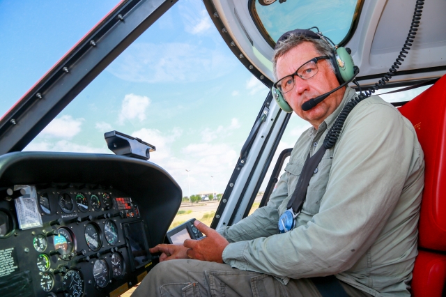 Their office in the air: Helicopter pilots fighting Desert Locusts