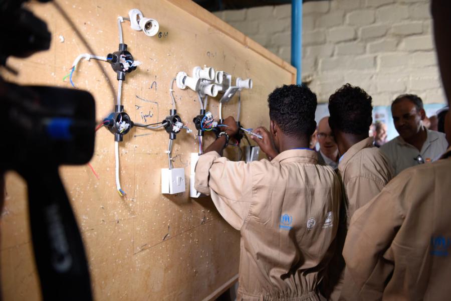 UN Envoy to Somalia, James Swan visits a livelihood project supported by the United Nations High Commission for Refugees(UNHCR) in Hargeisa, Somaliland on 27 July 2019. The livelihood project is contributing to skills development and job creation